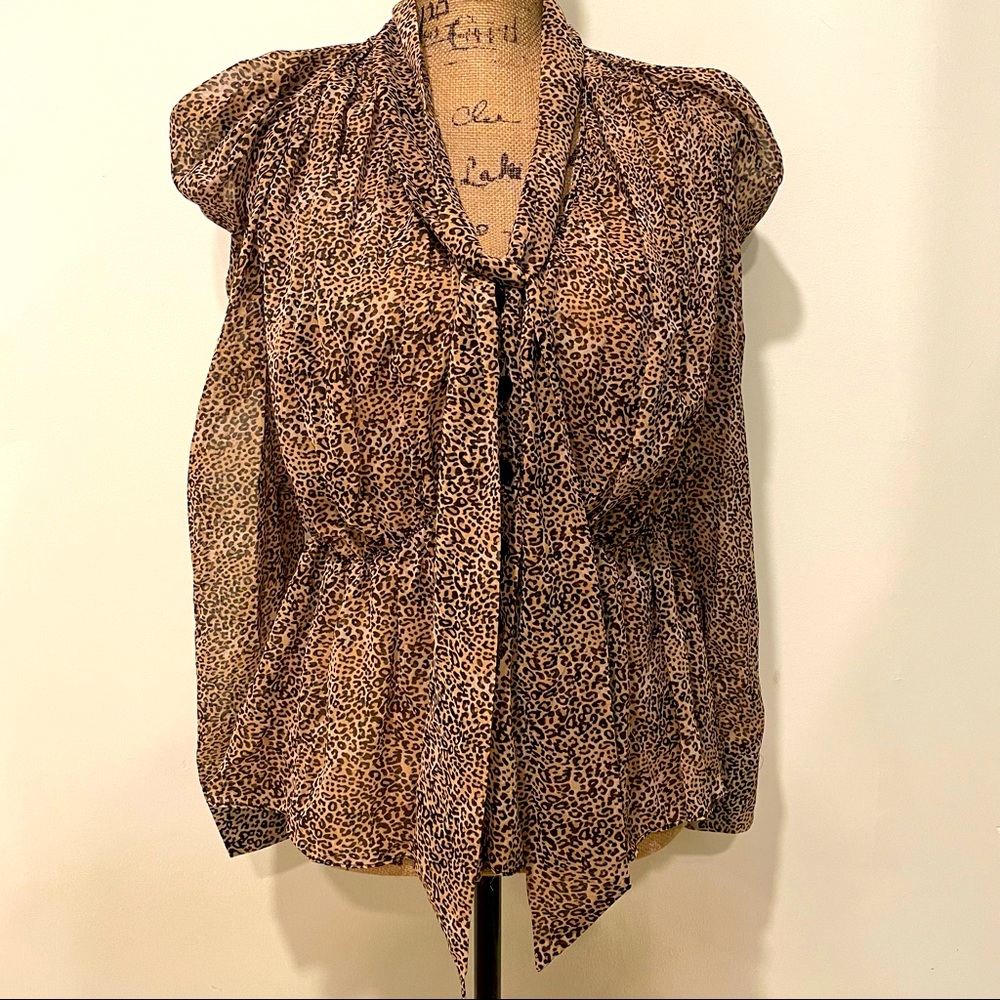 Zara Leopard Animal Print Blouse